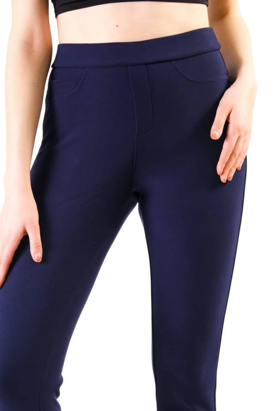 Women’s Skinny Pants Slim Treggings With Front Back Pockets - 13