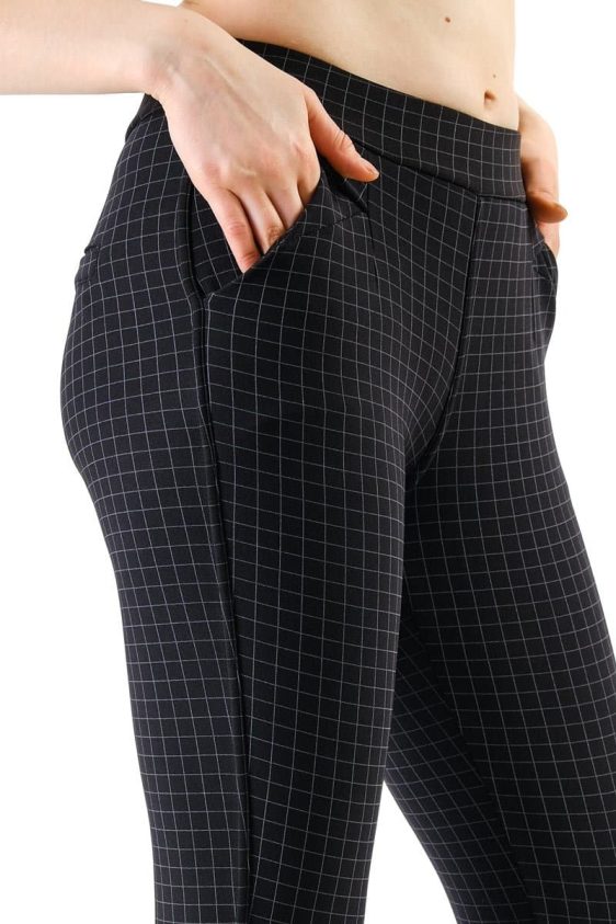 Women's Plaid Skinny Pants Slim Treggings - 8