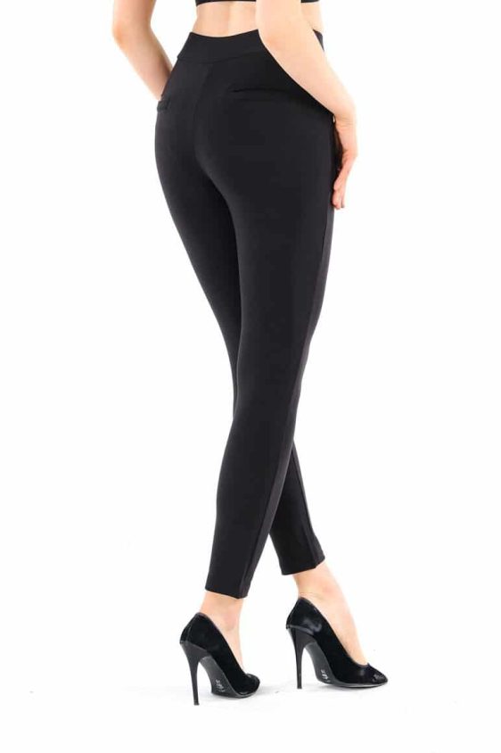 Women's Skinny Pants Slim Treggings with Three Buttons - 1