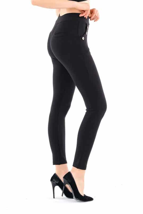 Women's Skinny Pants Slim Treggings with Three Buttons - 5