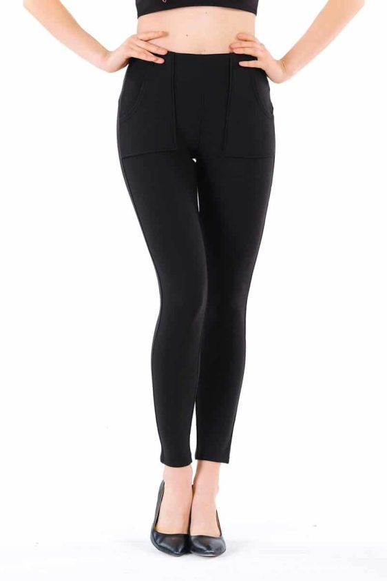 Women's Skinny Pants Slim Treggings with Square Pockets - 4