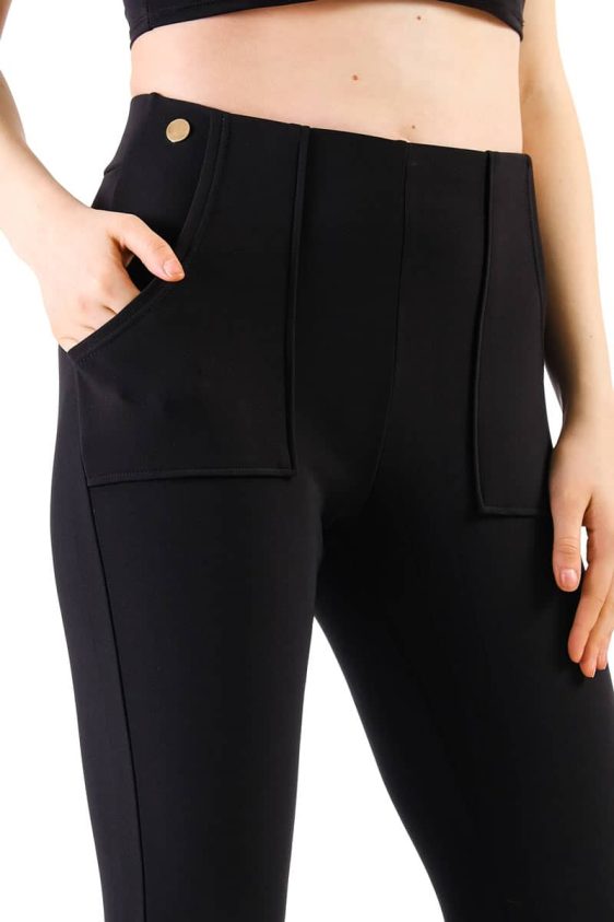 Women's Skinny Pants Slim Treggings with Square Pockets - 7