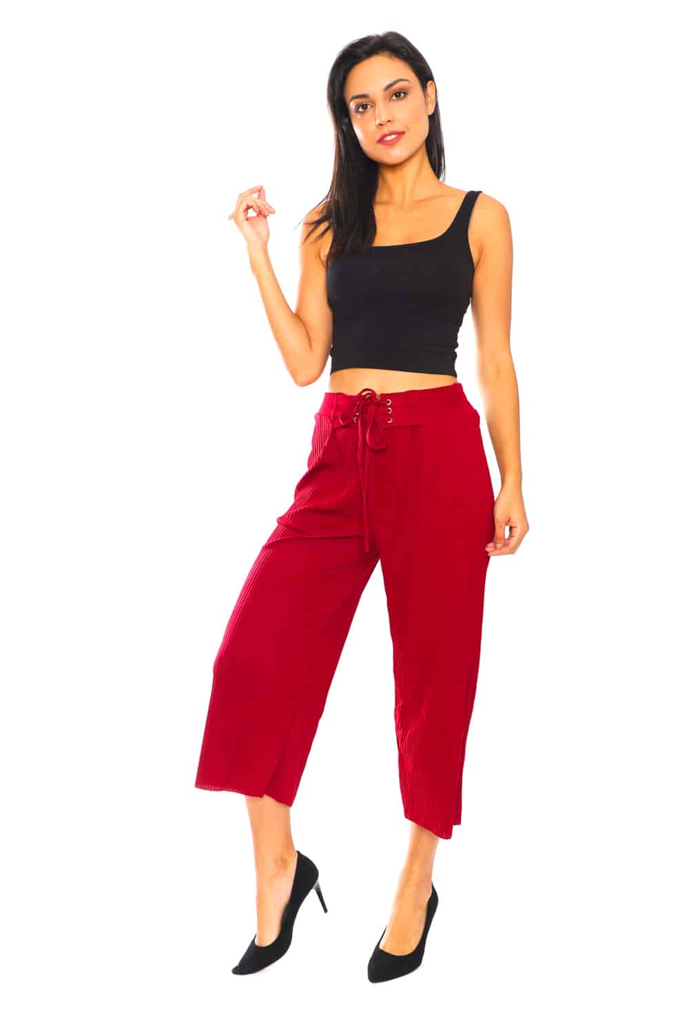 Culotte Pants with Pleats - 3
