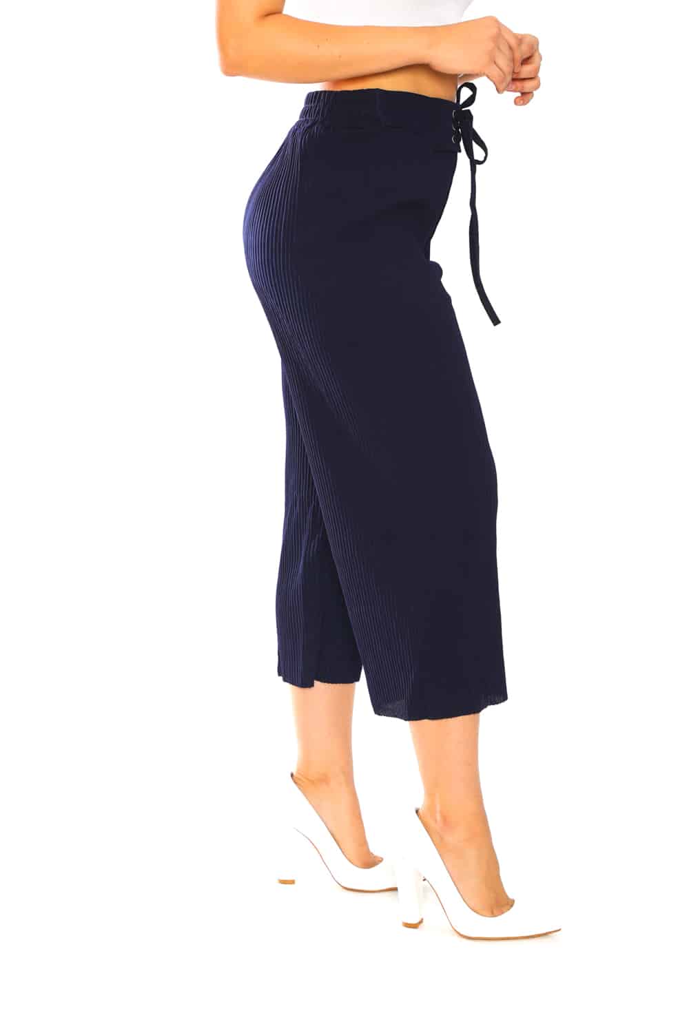 Culotte Pants with Pleats - 1