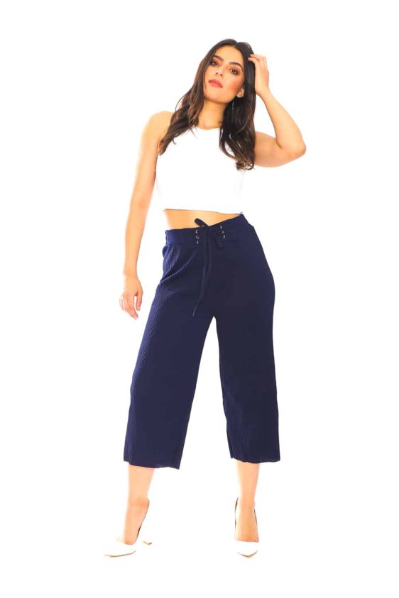 Culotte Pants with Pleats - 36