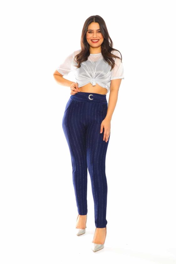 Navy Stretched Casual Pant - 7