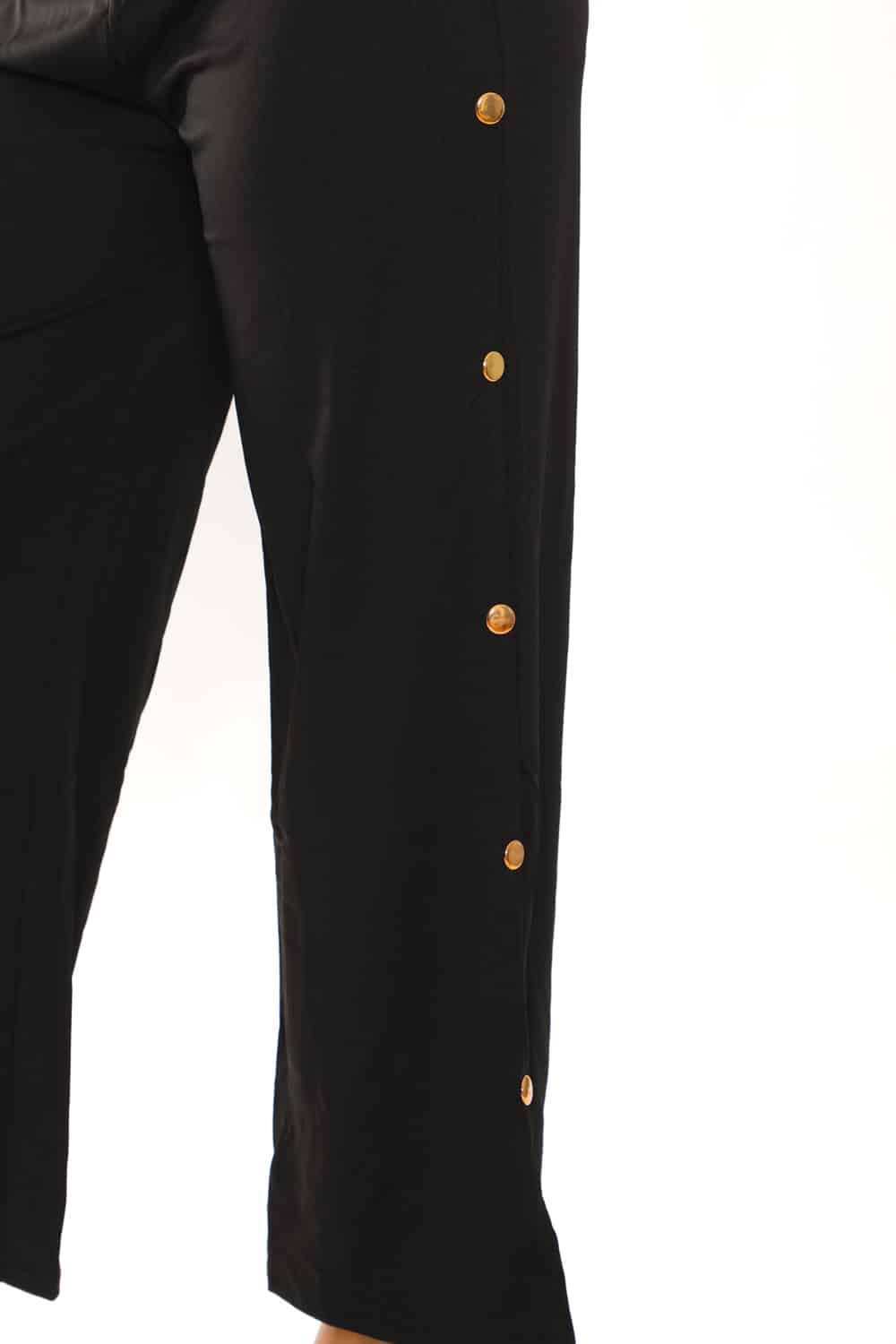 Women's Solid Side Button Trim Pants - 12