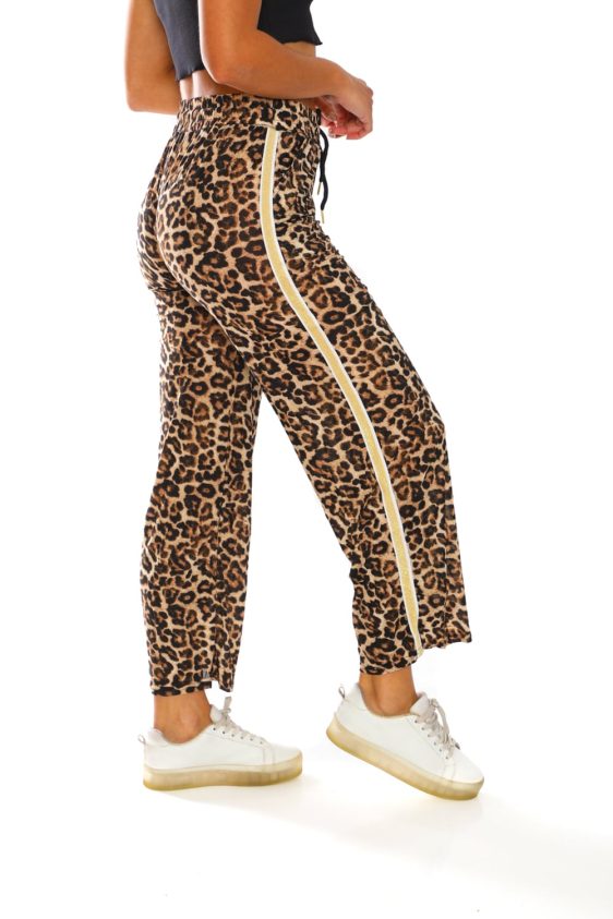 Women's Leopard Print Wide Pants - 1