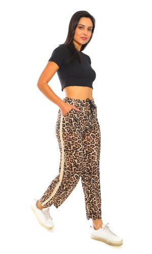 Women's Leopard Print Wide Pants