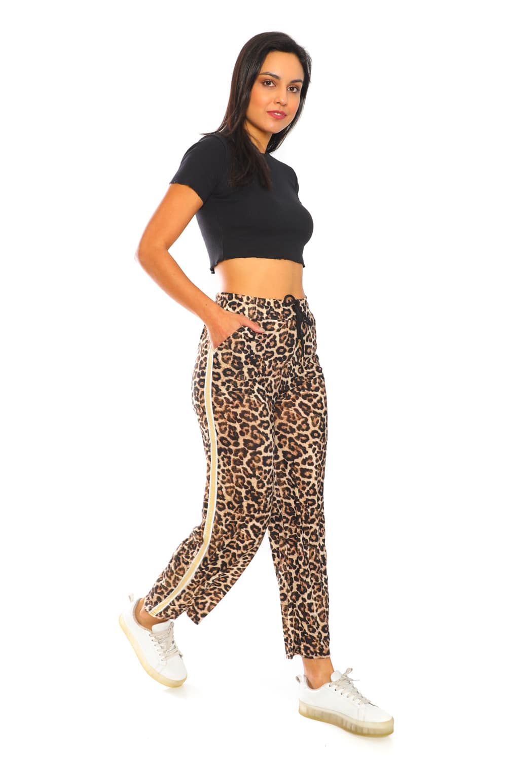 Women's Leopard Print Wide Pants
