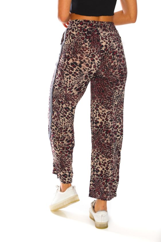 Women's Side Tape Leopard Pants - 5