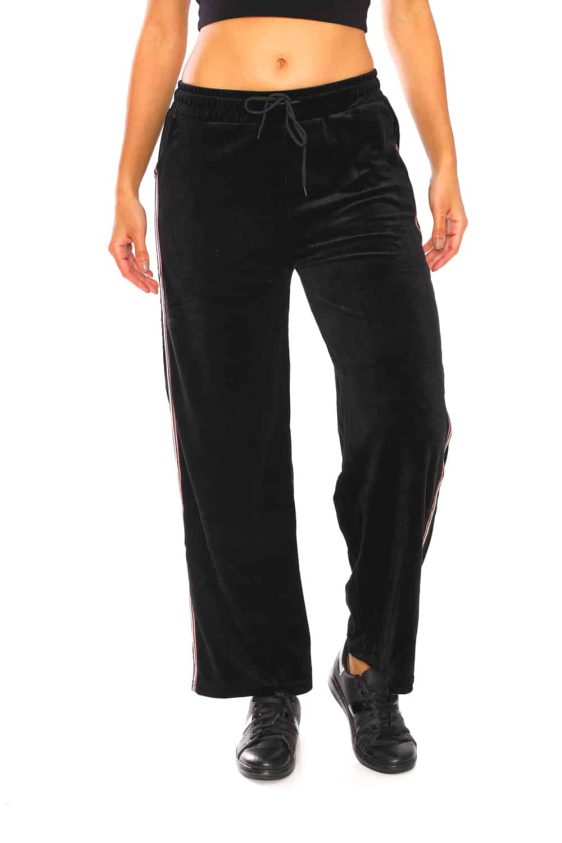 Women's Side Taping Velour Wide Pants - 10