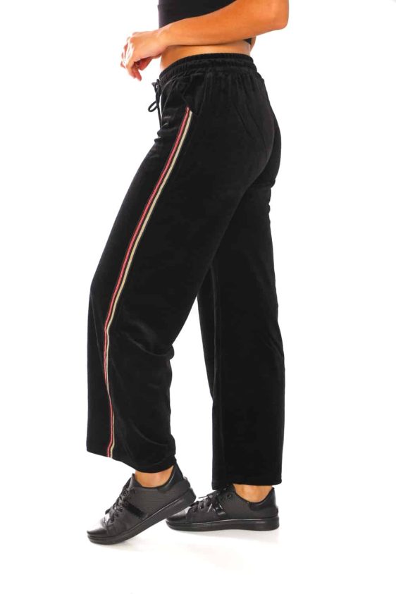 Women's Side Taping Velour Wide Pants - 11