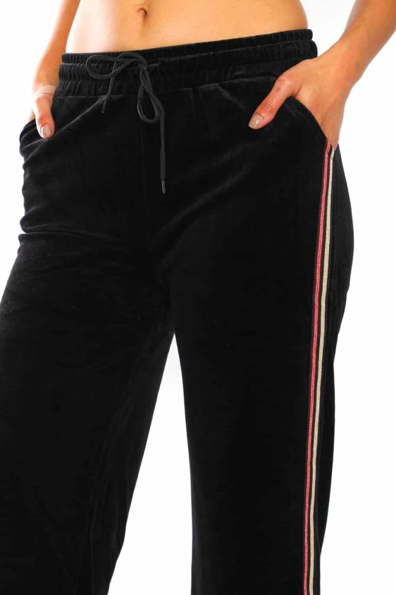 Women's Side Taping Velour Wide Pants - 14