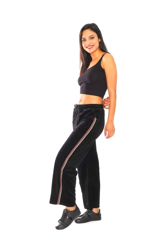 Women's Side Taping Velour Wide Pants - 15