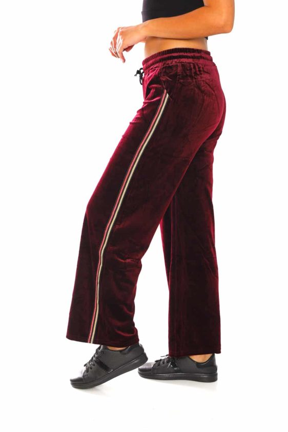 Women's Side Taping Velour Wide Pants - 6