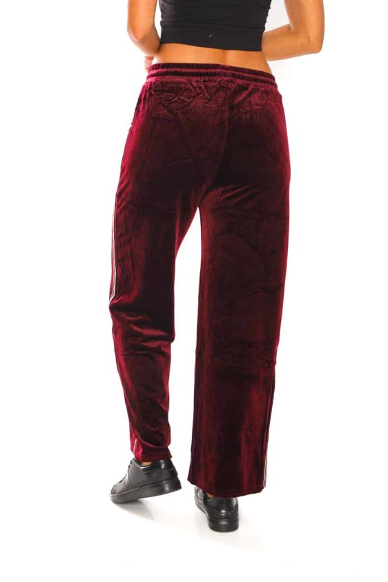 Women's Side Taping Velour Wide Pants - 7