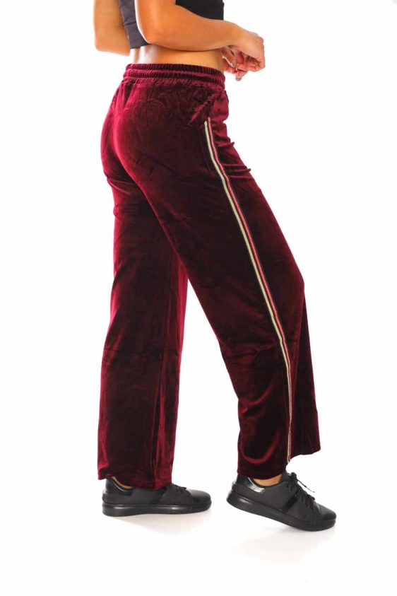 Women's Side Taping Velour Wide Pants - 8