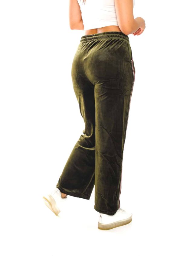 Women's Side Taping Velour Wide Pants - 19