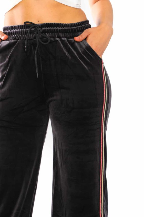 Women's Side Taping Velour Wide Pants - 29