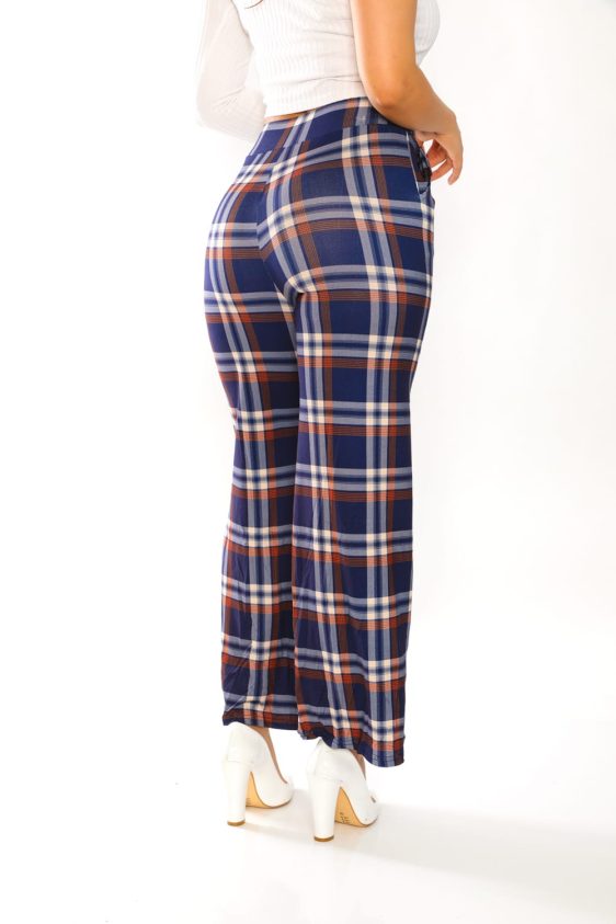 Plaid Pattern Wide Pants for Women - 1
