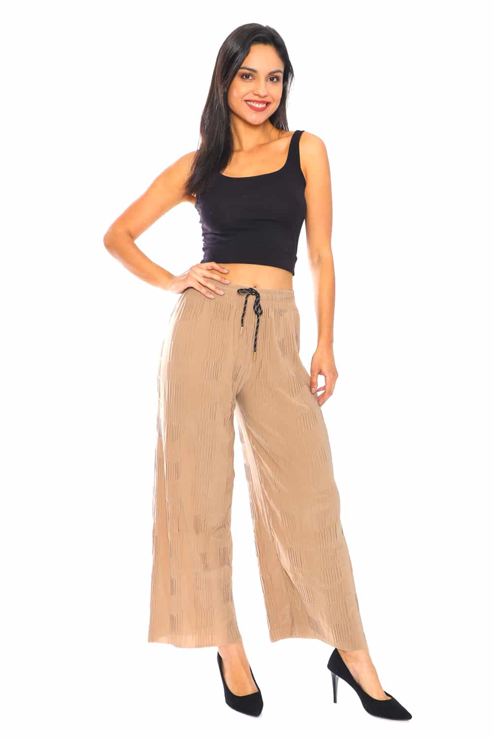 Women's Pleats Flowy Wide Pants - 25