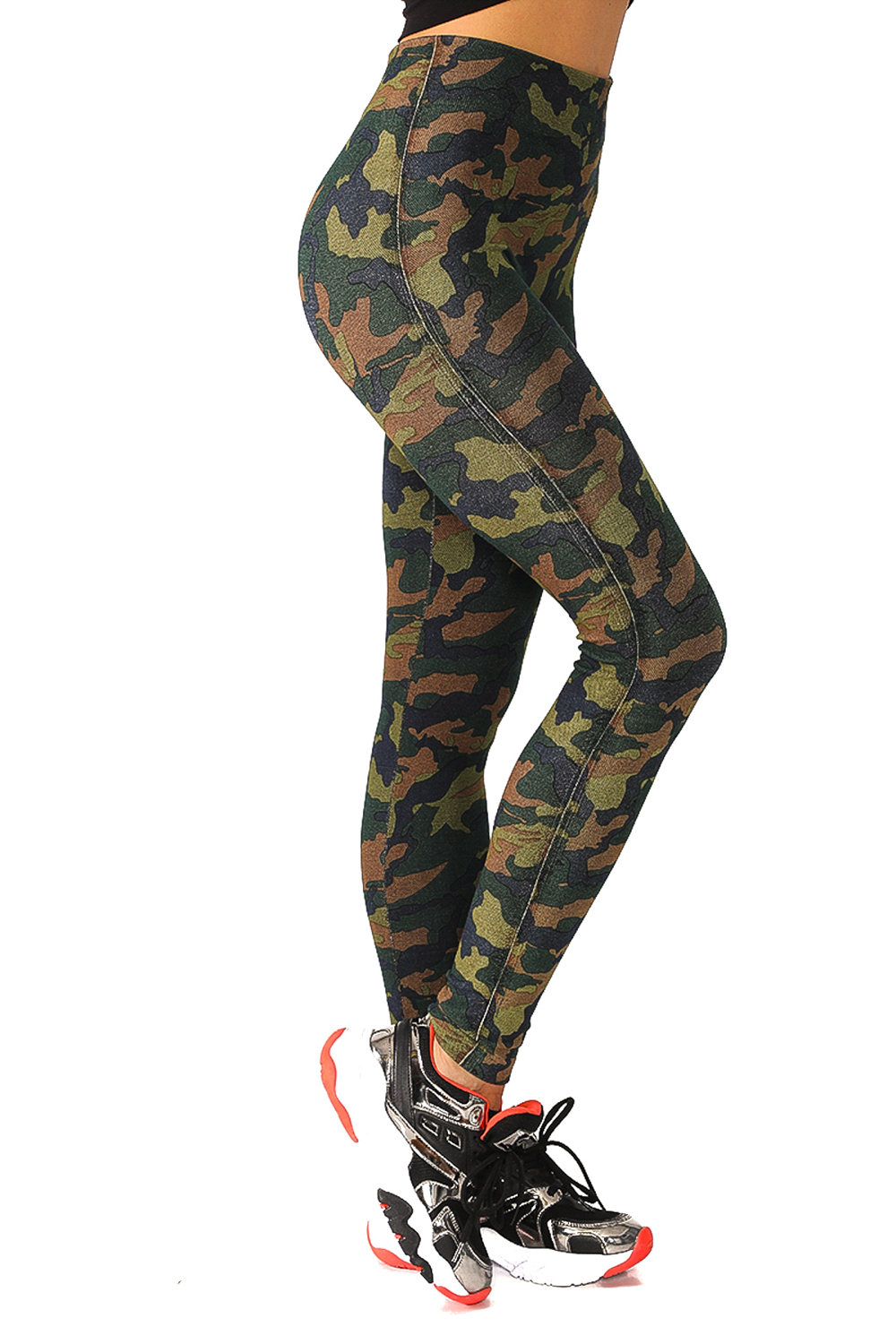 Denim Leggings with Camouflage Pattern - Its All Leggings