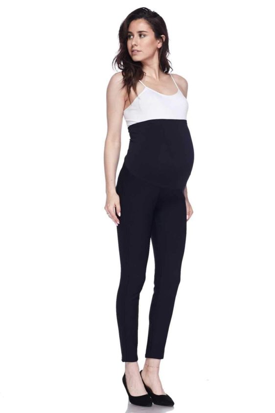 Solid Maternity Stretch Pants - 7