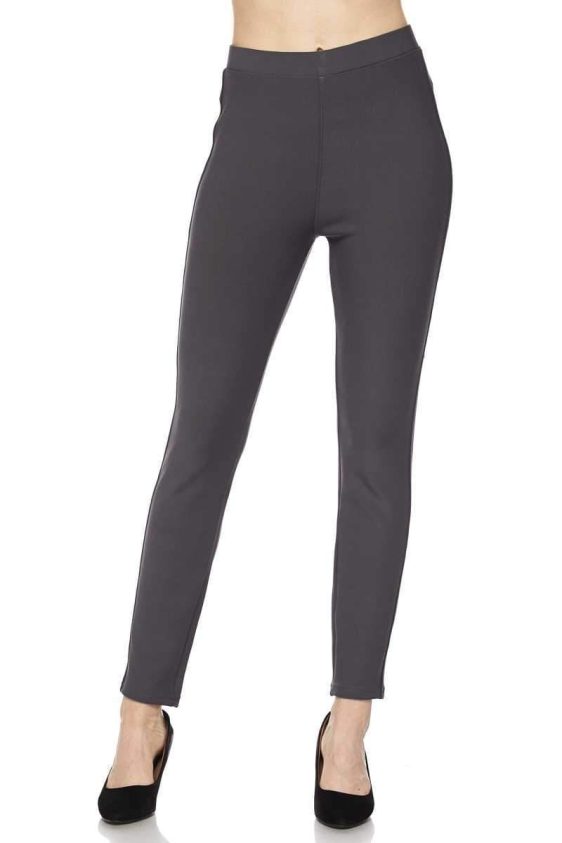 Solid Scuba Butt Lift Cola Pull On Skinny Pants - 4