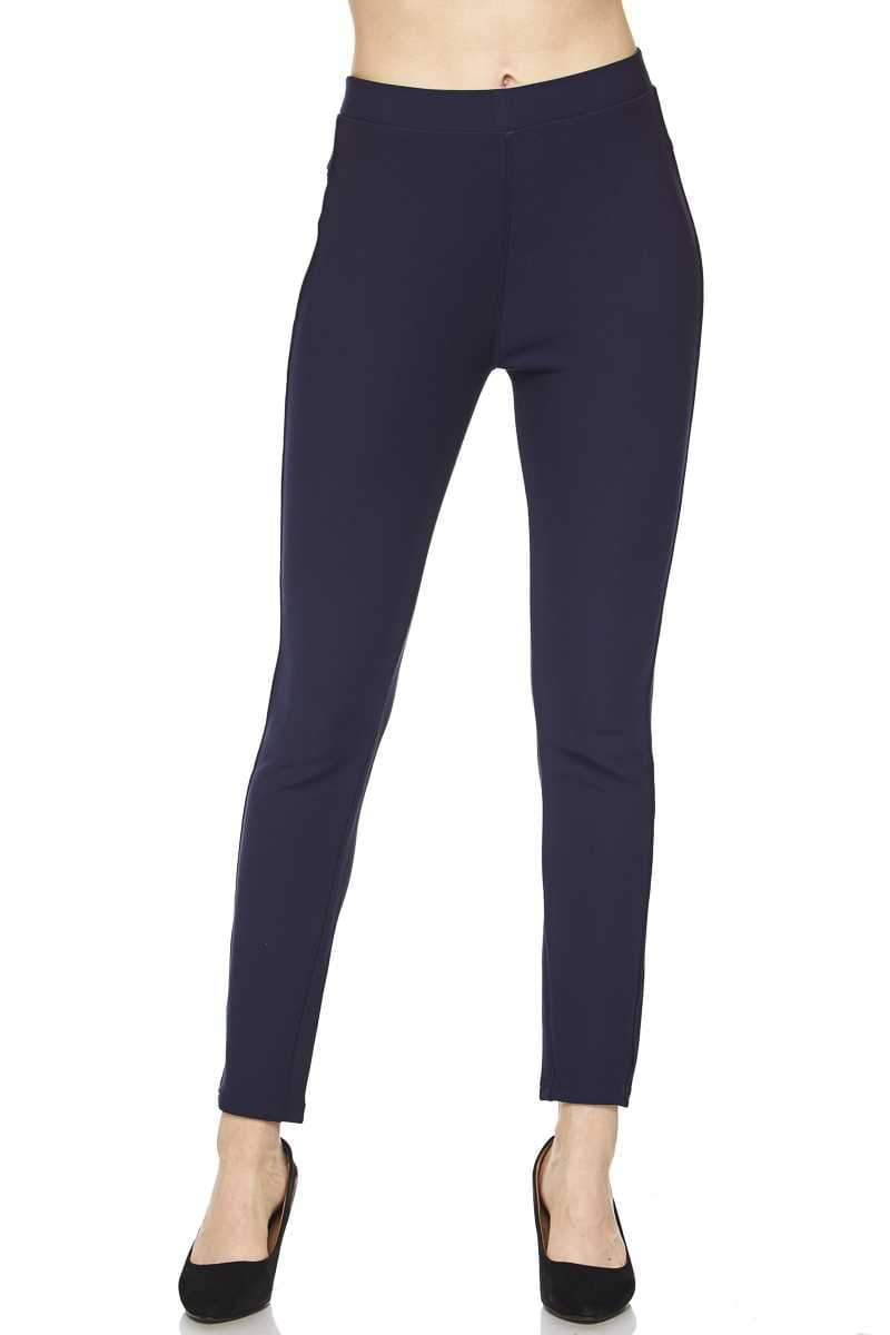 Solid Scuba Butt Lift Cola Pull On Skinny Pants - Its All Leggings