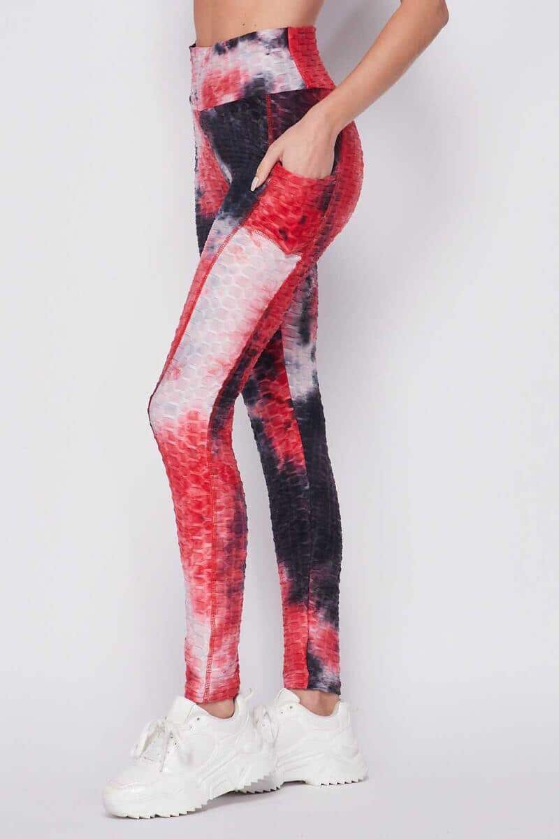 leggings Size Large Women scrunch bum High Rise Full Length New Tie Dye