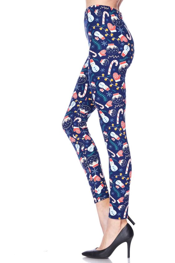 Warm on a Cold Night Print Brushed Leggings - 3