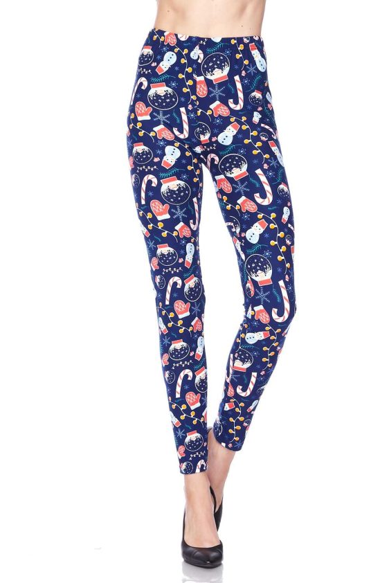 Warm on a Cold Night Print Brushed Leggings - 4