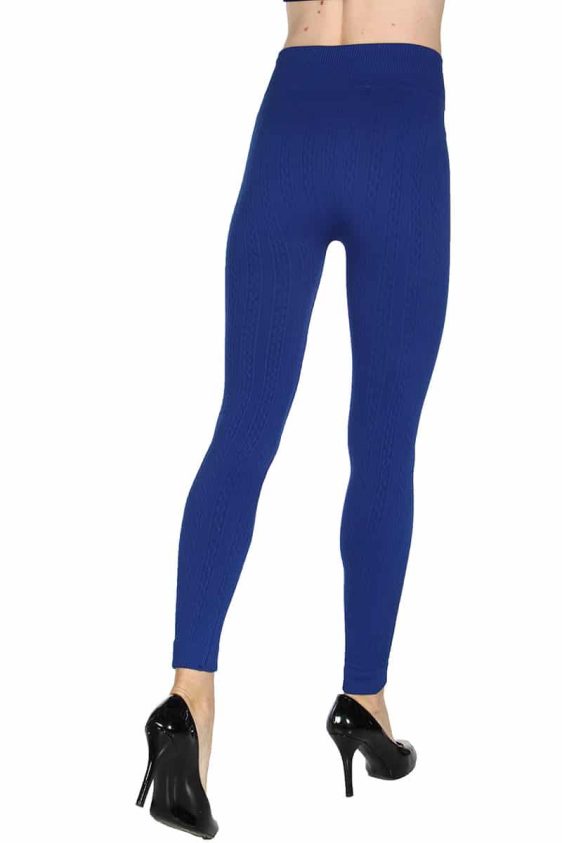 Solid Color 5 Inch High Waisted Fleece Lined Knit Leggings - 7