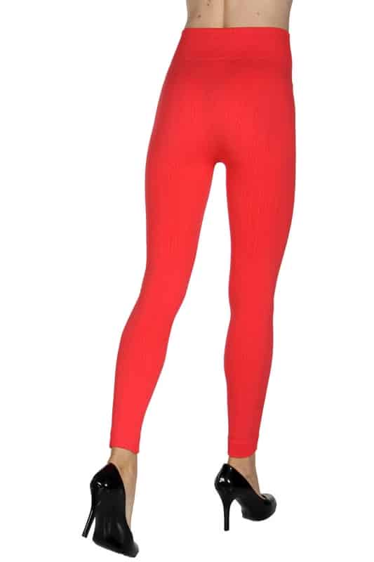 Solid Color 5 Inch High Waisted Fleece Lined Knit Leggings - 11