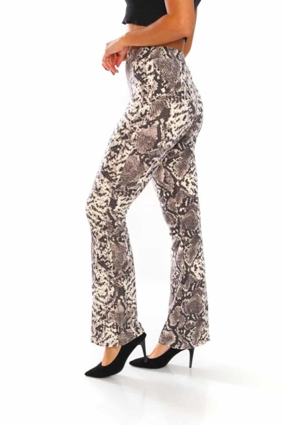 Yummy Material Snakeskin Flare Pants - 5