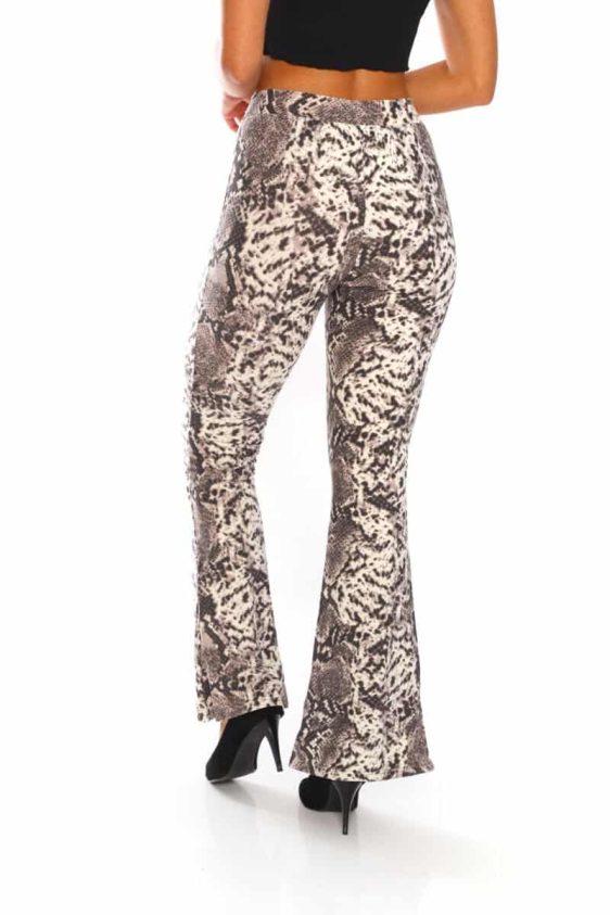 Yummy Material Snakeskin Flare Pants - 6