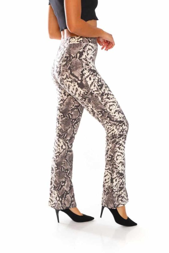 Yummy Material Snakeskin Flare Pants - 1
