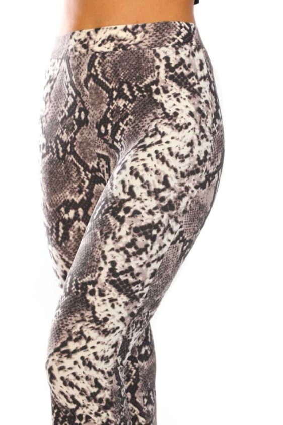 Yummy Material Snakeskin Flare Pants - 7
