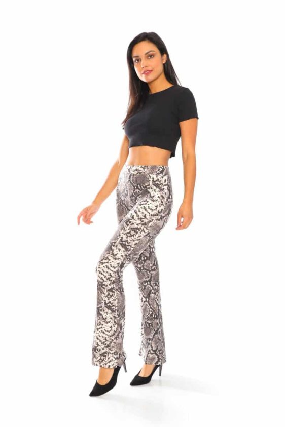 Yummy Material Snakeskin Flare Pants - 3