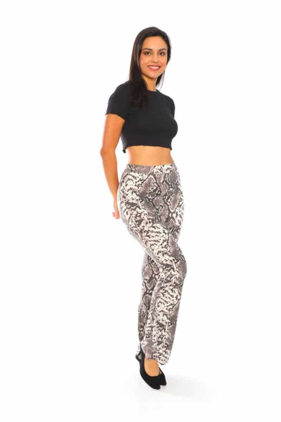 Yummy Material Snakeskin Flare Pants - 2