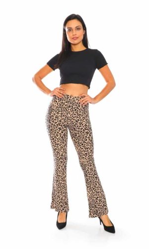Yummy Material Leopard Print Flare Pants