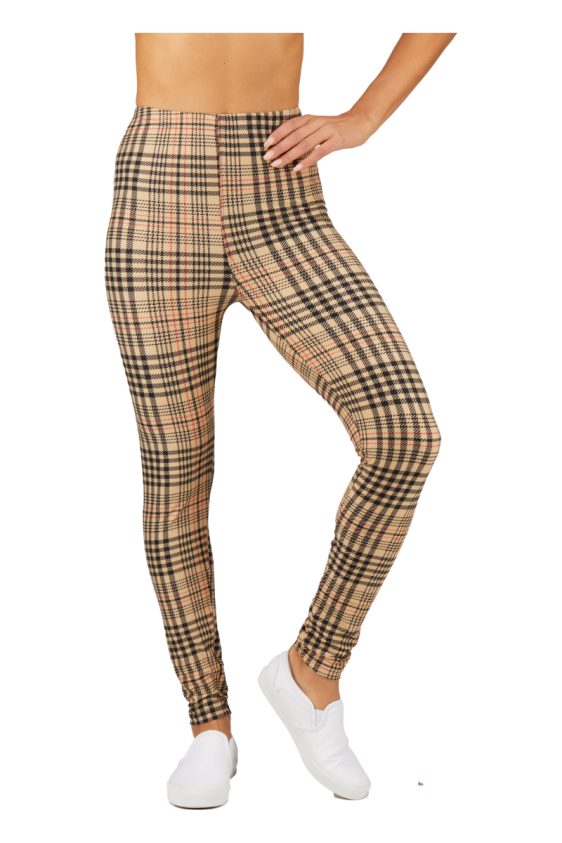 Printed Leggings High Waisted Yellow Color with Pleated Pattern