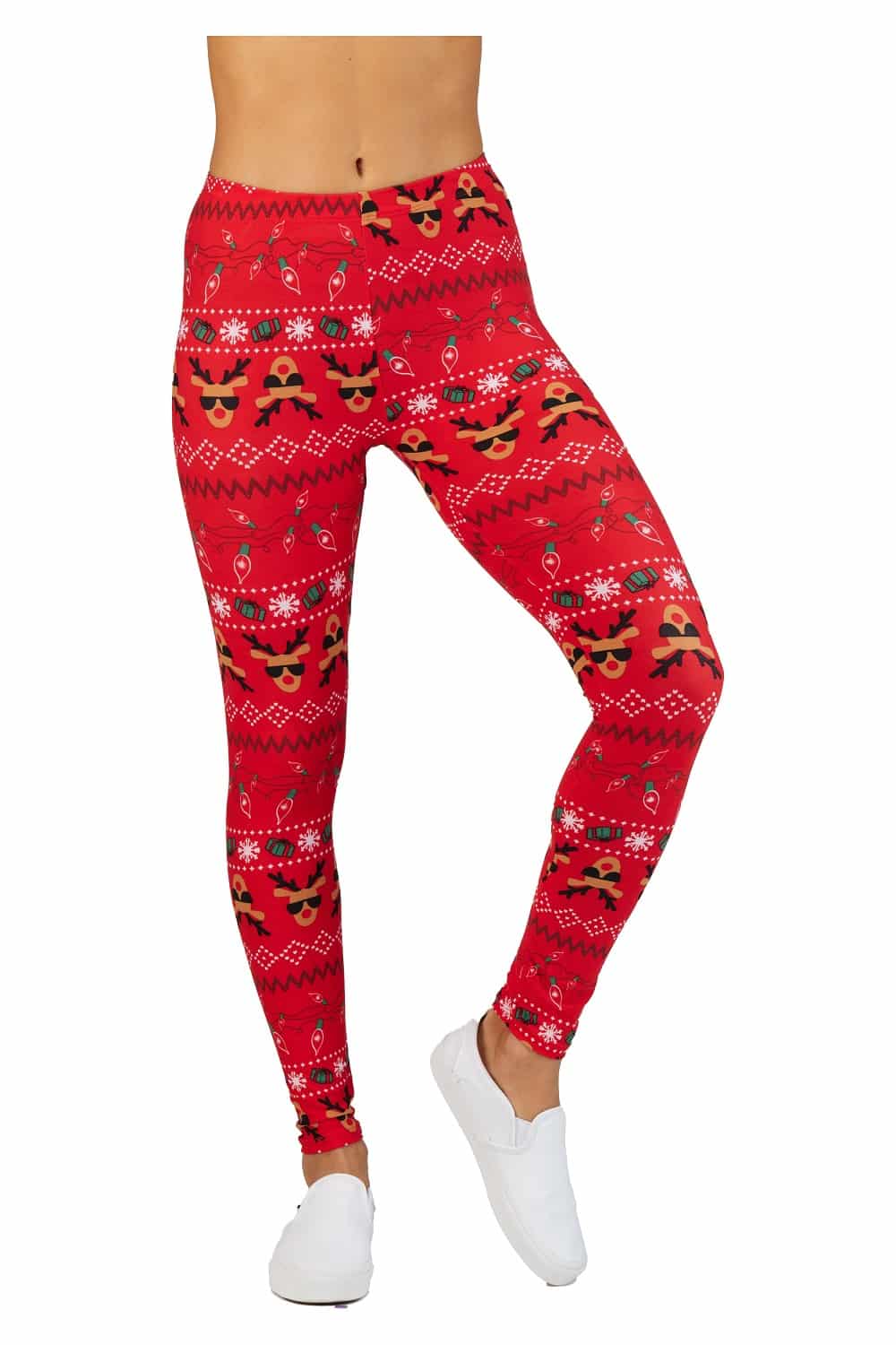 kapitalisme antwoord Plaatsen Christmas Print Ankle Leggings 1 inch Elastic Waisted with Funy Deer Snow  and Gift Box - Its All Leggings