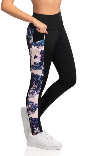 Activewear High Waisted Charcoal Color Yoga Pants with Side