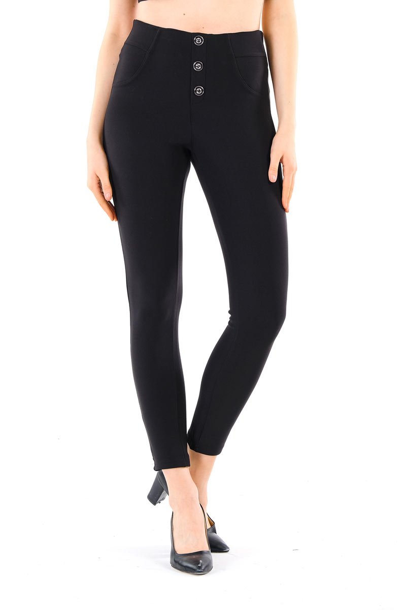 Pants for Woman with Buttons and Back Pockets - Its All Leggings