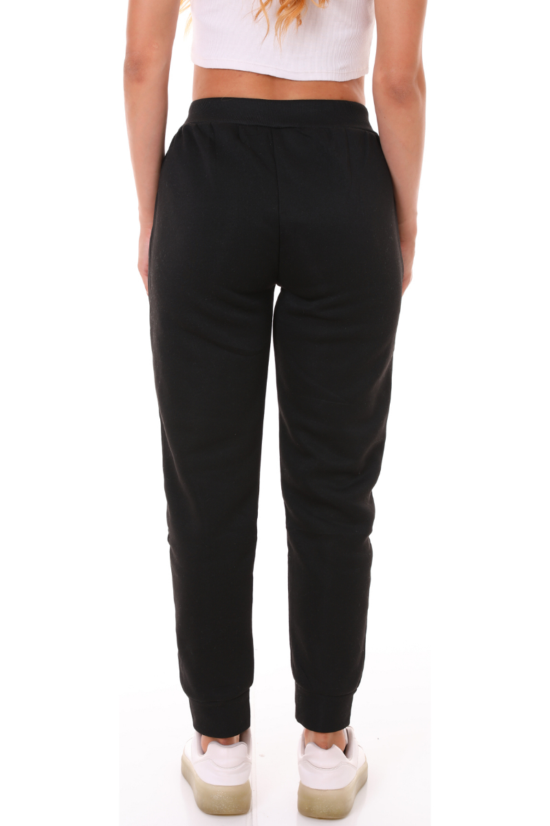 Women's Solid Color Plush Lined Joggers Pants, High Waisted