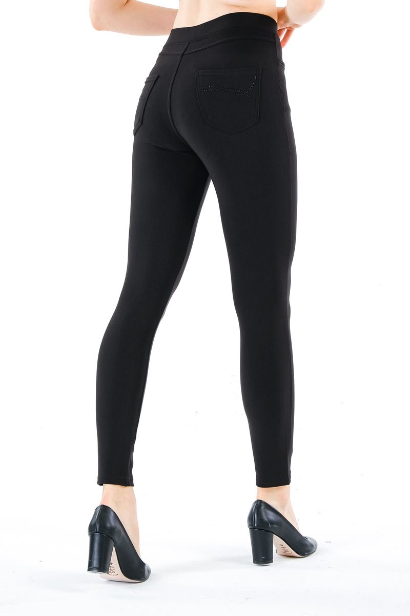 Women's Skinny Pants Slim Treggings With Front Back Pockets - Its All  Leggings