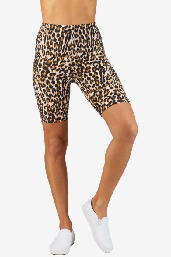 Leopard Pattern High Waisted Biker Shorts