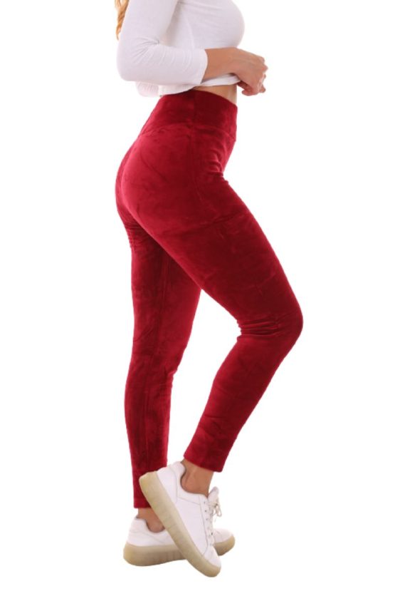 Solid Color 3 inch High Waisted Ankle Length Plush Fur Lined Leggings